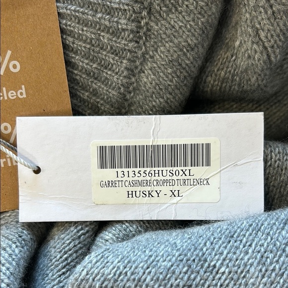 Reformation Cashmere Garrett Cropped Gray Turtleneck Sweater Sz XL NEW - Picture 12 of 16